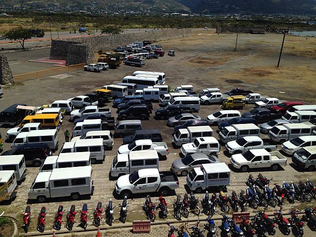 The City Hall issued vehicles are currently parked at the Sugbo grounds in SRP. (CDN PHOTO/JULIT C. JAINAR)