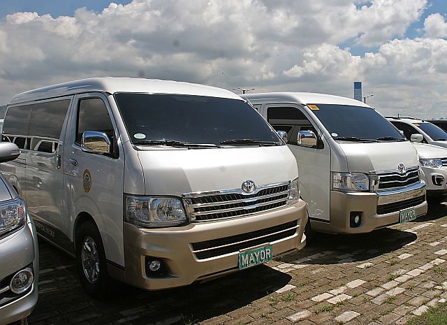 The returned Toyota vans issued to suspended Mayuor Mike Rama.