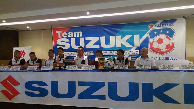 Suzuki Football Club founding members headed the press conference to officially launch their team at 10:30AM earlier today at the Bayfront Hotel. (CDN PHOTO/GLENDALE ROSAL)