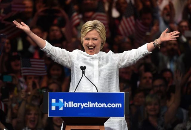 Democratic presidential candidate Hillary Clinton's nomination triumph came almost eight years to the day since her first bid for the Oval Office was spectacularly thwarted by Barack Obama. (AFP)
