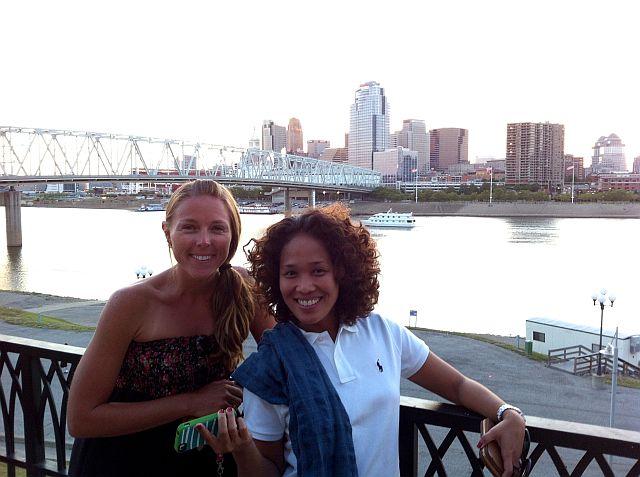 Heidi and Anna by the Ohio River