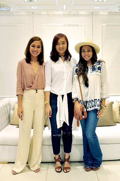 Bloggers Toni Pino-Oca and Jean Yu with their model Elaine
