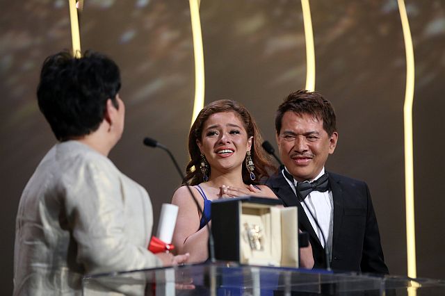 jaclyn Jose, Andi Eigenmann and Brillante Mendoza at the Cannes Film Festival.