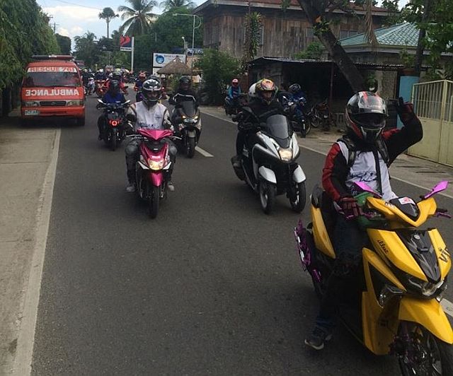 Riders from different Yamaha Clubs in Cebu ply the highway in Dalaguete town, southern Cebu. (CDN PHOTO/BRIAN J. OCHOA)