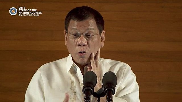 Pres. Rodrigo Duterte on Monday urged Congress to pass the proposed Bangsamoro Basic Law (BBL) and insert a provision of federalism in the proposed legislation. (SCREENGRAB FROM RTVM)