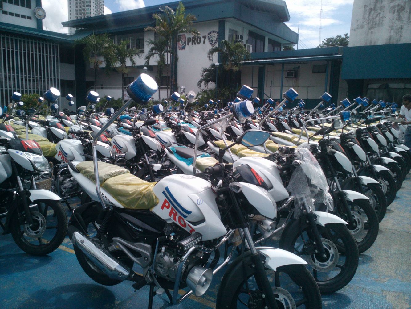 A photo of the 100 motorcycles given by Camp Crame. (CDN PHOTO/AMY MACALINAO) 