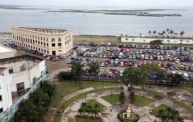 An aerial view of the Senior Citizens Park and the Compania Maritima building (top left corner) in this July 15, 2015 file photo. (CDN FILE PHOTO)