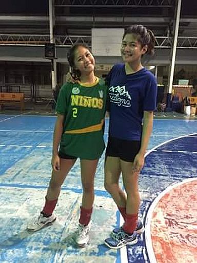 Cebuana volleybelles Mycah Go (left) and Krich Aeshelouz Macaslang. (CONTRIBUTED)