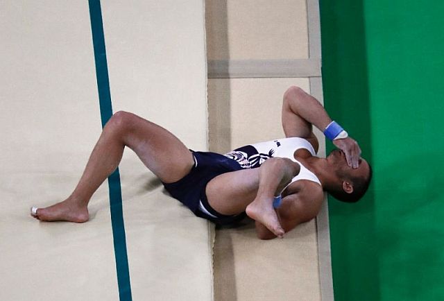 The French Olympic delegation said that gymnast Samir Ait Said had suffered a double tibia and fibula fracture. 