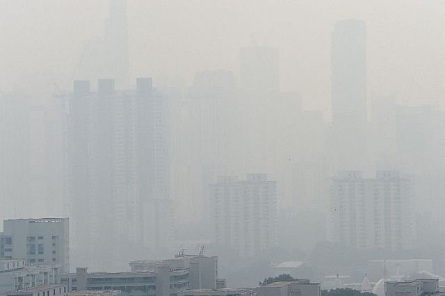 Singapore’s air quality index reached unhealthy levels on Friday with conditions deteriorating through the day. (AFP)