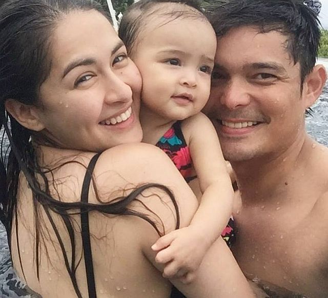 Marian Rivera and Dingdong Dantes with their daughter Zia.