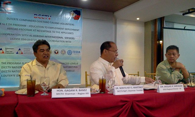 Duterte Compañero Cayetano Tavang Volunteers  (DCCTV) national chairman Dr. Nerito Martinez explains the DCCTV program. (CDN PHOTO/NORMAN MENDOZA)