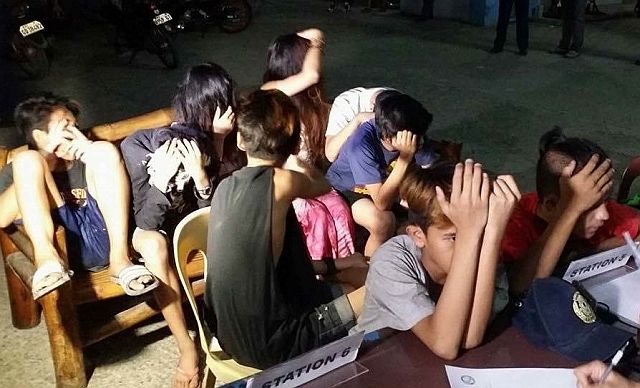 The Cebu City government is preparing to implement the curfew law on minors with the help of the barangays. Above are minors caught violating the curfew law in Mandaue City in this June 2016 file photo.