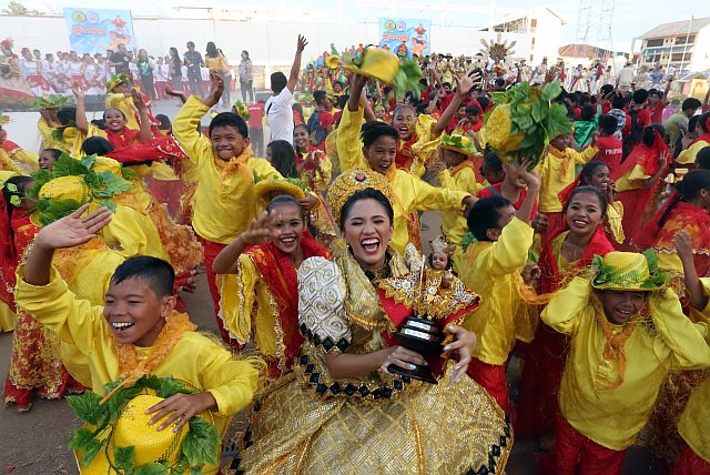 The winning moment of the Pundok sa Kabataang Mananayaw sa Danao City is captured in this photo after they landed first  place in the elementary division of the Sinulog sa Kabataan Lalawigan 2016. Little did they know that it was the last time that they would dance in the Sinulog Festival. (CDN FILE PHOTO)