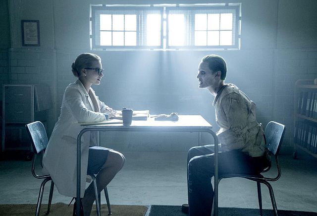 Margot Robbie (Harley Quinn) and Jared Leto (The Joker) in a scene from “Suicide Squad”