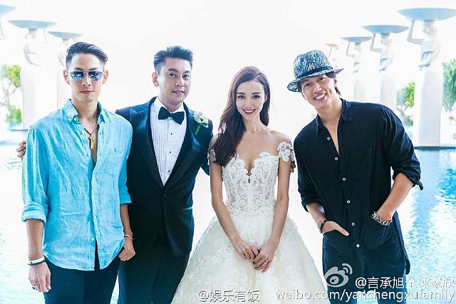 Van Ness Wu   and Jerry Yan  attend the wedding  of Ken Chu and Han Wenwen