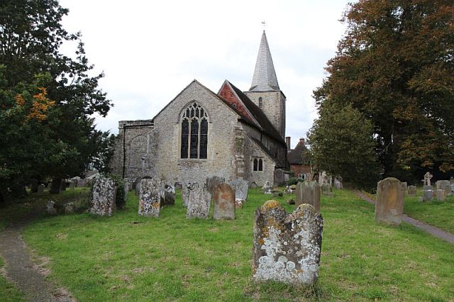 The graveyard at the Church of St. Nicholas in the English village of Pluckley, where the ghosts of the “White Lady” and “Red Lady” are thought to reside (AFP).