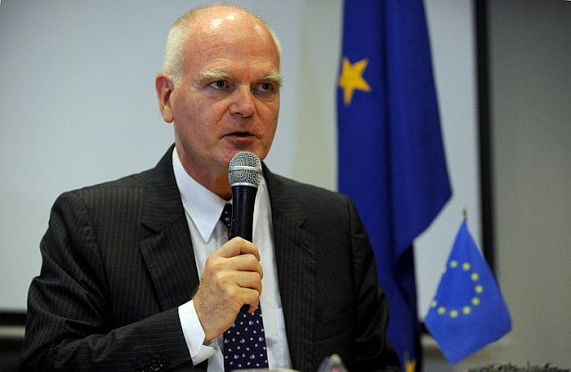 EU Ambassador to the Philippines Franz Jenssen announces the EU’s aid to the country’s drug rehabilitation program. (AFP)