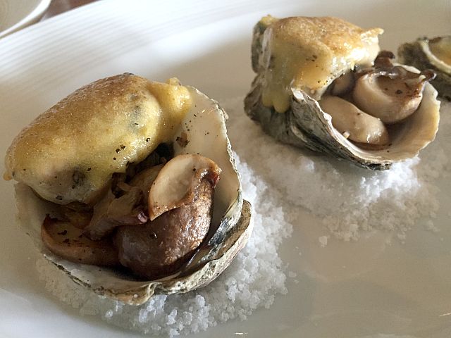 Oysters with Cepes & Chanterelles