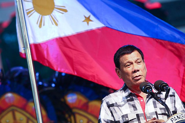 In this photo, President Rodrigo Duterte apologizes to the Jewish community, explaining it was never his intention to derogate the memory of six-million Jews murdered by Germans, and he was only reacting to his critics who were referencing him to Adolf Hitler. He says this in his speech during the opening ceremony of the MassKara Festival in Bacolod City on Oct. 2, 2016 (ACE MORANDANTE/ Presidential Photo).