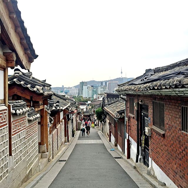 Bukchon Hanok Village is a Korean traditional village in Seoul