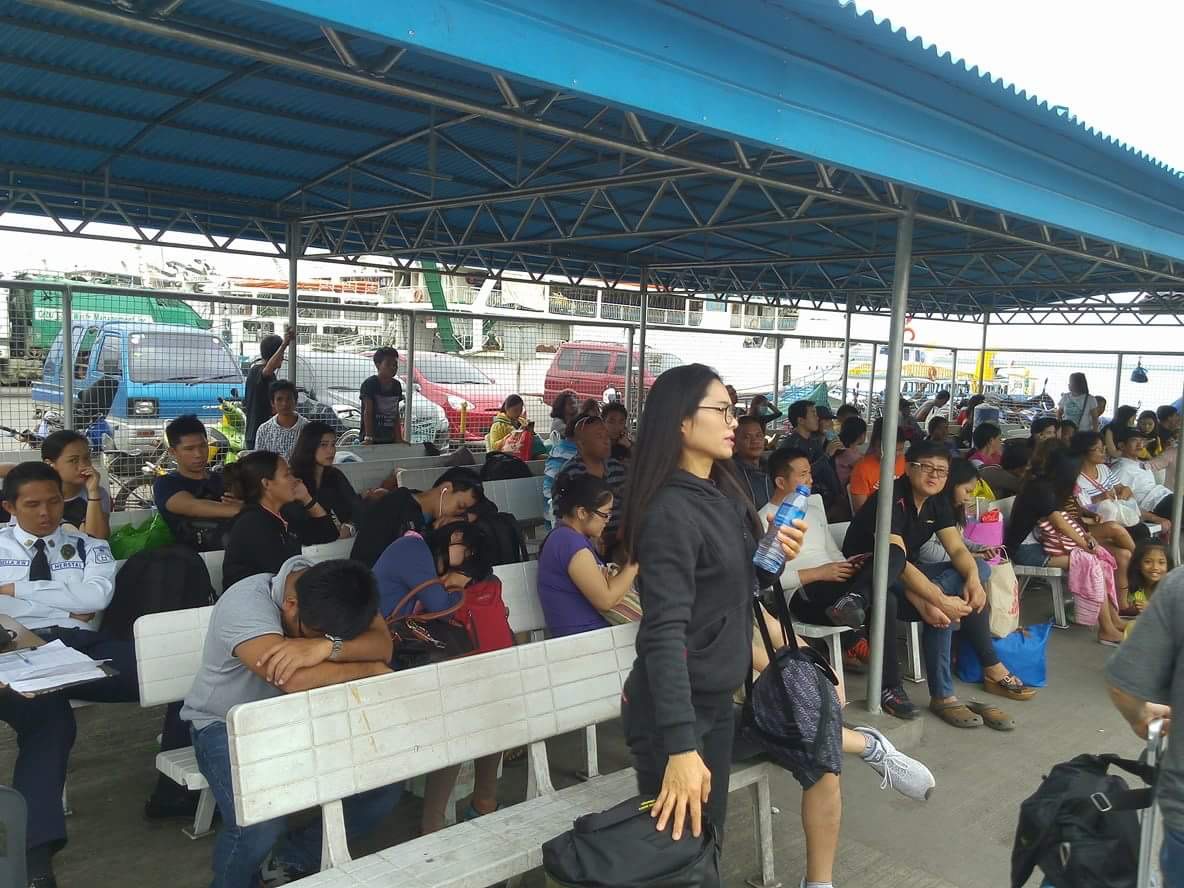 Hundreds of passengers are stranded at the ports in Cebu City after the Philippine Coast Guard grounded  all vessels bound for Bohol and Leyte due to tropical depression Marce. Cebu is now under storm signal number one. (CDN PHOTO/JUNJIE MENDOZA)