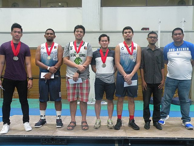 Top performers in this year’s E-League for Basketball were awarded last Saturday. EVO League awardees (left photo) were Nino Belande (from left), EJ Saavedra, Ignatius Loyola and Christopher Durango. They were joined by Rigel Migallen of Zenovia International and league commissioner Marvin Caro (right most) (CONTRIBUTED). 