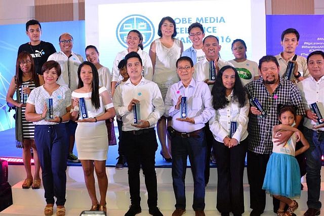 The winners of 5th Globe Media Excellence Awards-Mindanao with Globe SVP for Corporate Communications Yoly Crisanto (second row, center). (CONTRIBUTED PHOTO) 