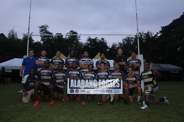 The Alabang Eagles whoop it up after they won their fifth straight title in the 9th Annual International Cebu 10’s Rugby Festival. (CDN PHOTO/RABBONI BORBON)