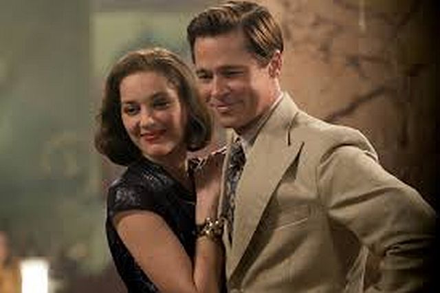 Marion  Cotillard (Marianne Beausejour) and Brad Pitt (Max Vatan) in a scene from “Allied”