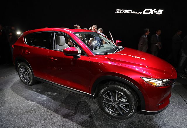 A 2017 Mazda CX-5 is displayed during the Los Angeles Auto Show in Los Angeles (AP PHOTO). 