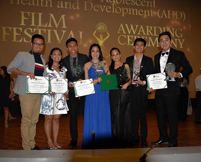 Student filmmakers from the University of San Jose-Recoletos (USJ-R) senior high school department went home with four major awards at the recently concluded second Adolescent Health and Development (AHD) Film Festival held at University of the Philippines (UP) Diliman in Quezon City last Wednesday night (PHOTO GRABBED FROM Manu Rodrigo Avenido) 