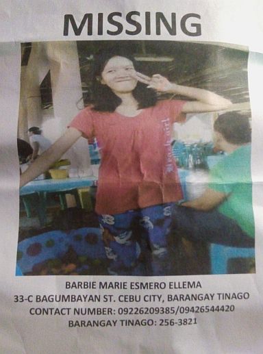 A flyer distributed by the family of Barbie (CDN PHOTO/JUNJIE MENDOZA). 