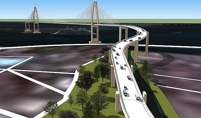 An architect’s perspective of the proposed third bridge between Cebu and Mactan Island.