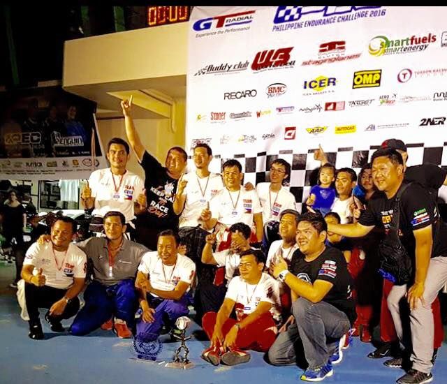 Members of Team Cebu celebrate after their successful stint in the 2016 GT Radial x Philippine Endurance Challenge at the Clark International Speedway. (CONTRIBUTED)