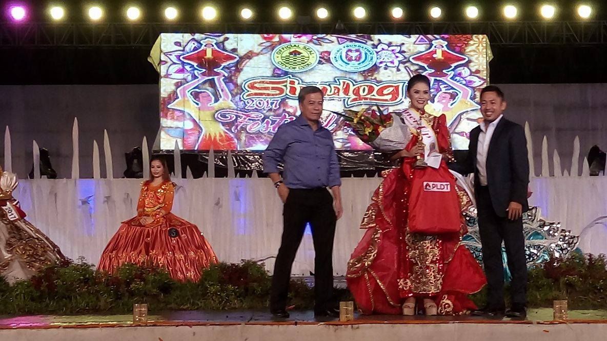 Ceydney Balaso of Brgy. Labangon poses as she was announced 1st Runner Up for the 2017 Sinulog Festival Queen. However, there was a mix-up in the announcement (CDN PHOTO/MOREXETTE ERRAM). 
