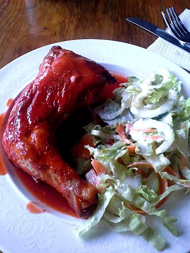 Sweet and Spicy Java Chicken  with salad at The Yoghurt House