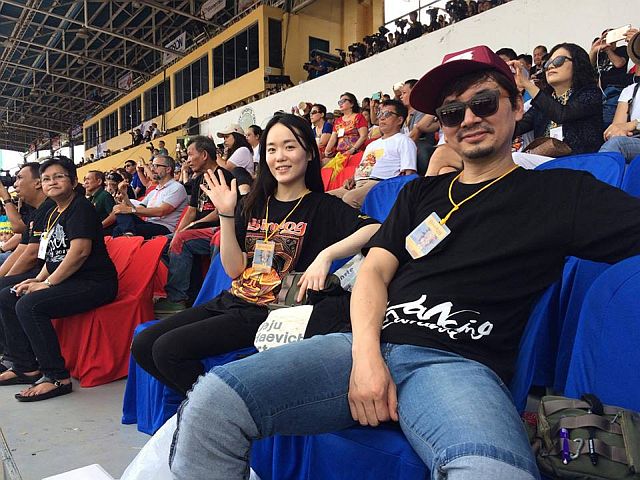 Woon Ki-Wang of South Korea and his friend Bella said they always enjoy witnessing Sinulog. (CDN PHOTO/RYAN MACASERO)
