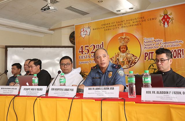 PRO 7 Regional Director Chief Supt. Noli Taliño answers questions said the security plan for the Fiesta Señor and Sinulog activities are all set. (CDN PHOTO/LITO TECSON)