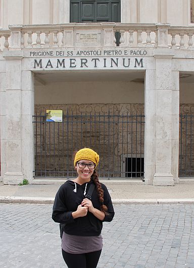 Anna in front of the Mamertine Prison