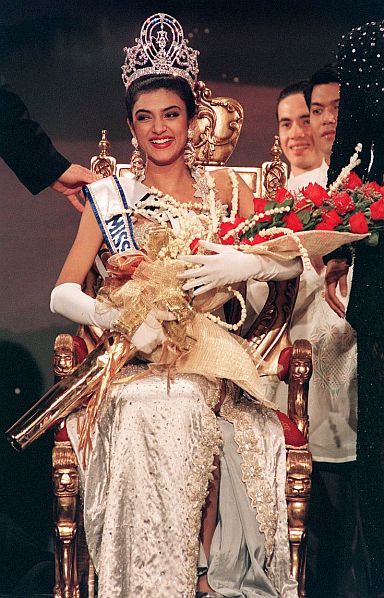 Sushmita Sen during her win as Miss Universe 1994