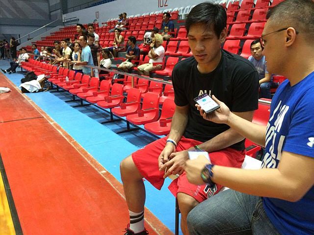 Cebuano big man June Mar Fajardo is interviewed during practice at the Hoopsdome in Lapu-Lapu City. (CDN PHOTO/BRIAN OCHOA)