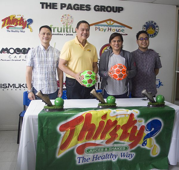 Organizers John Pages (from left), Bunny Pages, Chad Songalia and Iggy Luza grace a press briefing for the 14th Thirsty Football Cup, which starts today..  