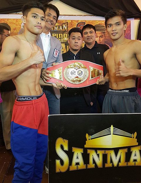 Raul “Vulcan” Yu (left) of ALA Boxing Gym will vie for the IBF World Youth super flyweight belt against Jade Bornea of Sanman Boxing Gym in the main event of Laban Pinoy 3: Rise of Champions tonight at the Lagao Gym in General Santos City. CONTRIBUTED photo