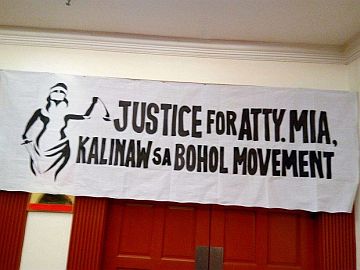 Representatives from various sectors in the launching of “Justice for Atty. Mia Kalinaw sa Bohol Movement” to call for speedy justice for the killing of Atty. Mia Manuelita Mascariñas-Green and to end impunity in the province of Bohol.