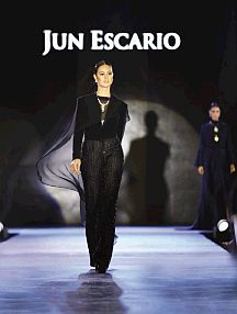  RAINE BALJAK, the last Miss Cebu, in a beautifully beaded Jun Escario pantsuit