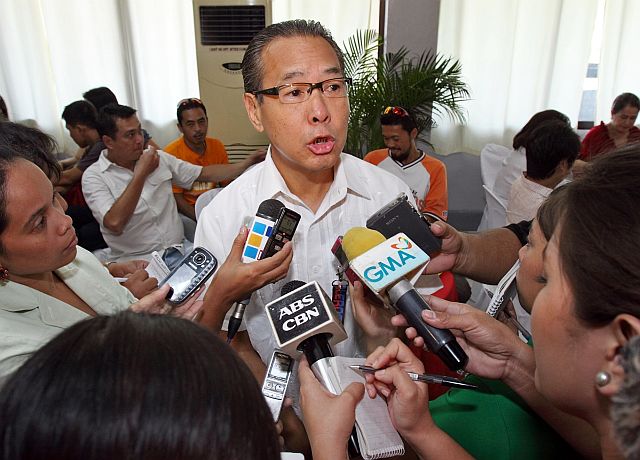 Danao City Mayor Ramonito “Nito” Durano III answers questions from media in this file photo. 