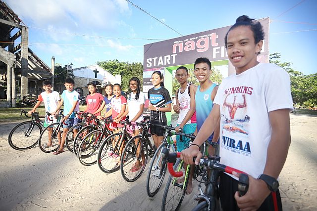 Cebuano junior triathletes man the local front against visiting rivals as the second leg of the Captivating Camotes-National Age Group Triathlon, blasts off today at the Santiago Bay in San Francisco, Camotes Island, Cebu. (CDN PHOTO/LITO TECSON)