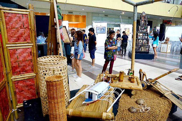 bamboo crafts display by local craftmakers
