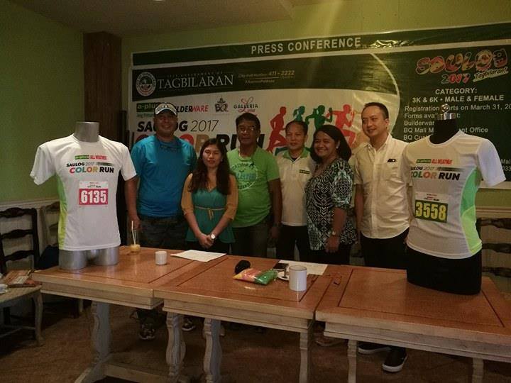 Organizers of the Saulog Run of the A-Plus All Weather Paint and Builderware pose after the event's press conference  at the Galleria Luisa in Tagbilaran City, Bohol (CDN PHOTO/ CHRISTIAN MANINGO)